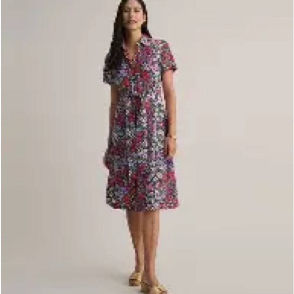 UNTUCKit Red and Pink Puff Sleeve Midi Sundress